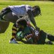 Kenya Simbas Jone Kubu brought down by a Zimbabwean Opponent. Photo Courtesy/ Kyros Sports