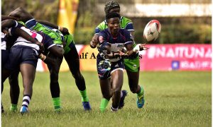 Action between Western Bulls and KCB Rugby. Photo Courtesy/ Denis Acre-half