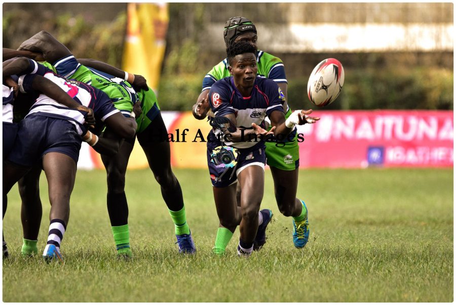 Action between Western Bulls and KCB Rugby. Photo Courtesy/ Denis Acre-half