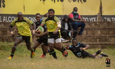 Kabras' Jone Kubu evades Mwamba RFC opponents. Photo Courtesy/Denis Acre-Half.