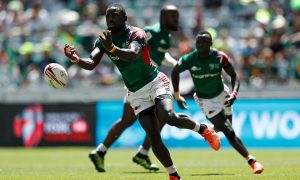 Sammy Oliech in a past action for Kenya 7s. Photo Courtesy/World Rugby