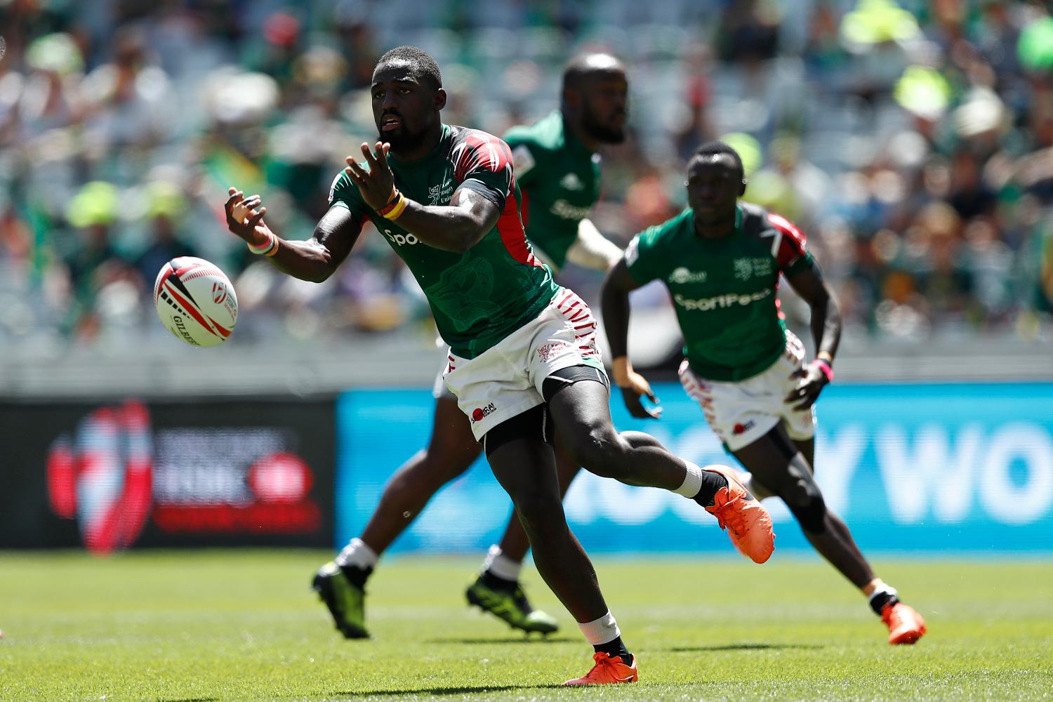Sammy Oliech in a past action for Kenya 7s. Photo Courtesy/World Rugby