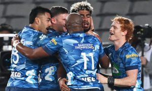 Blues Players celebrate. PHOTO/ Planet Rugby