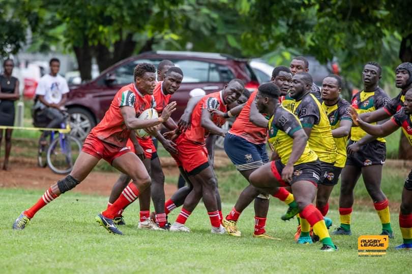 Eliakim Kichoi in action for Kenya Rugby League National Team. Photo Courtesy/Hilaria Wuaku