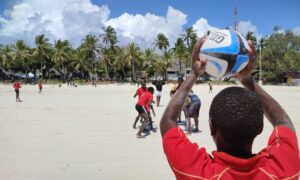 Part of action at the Diani Beach junior 7s Rugby