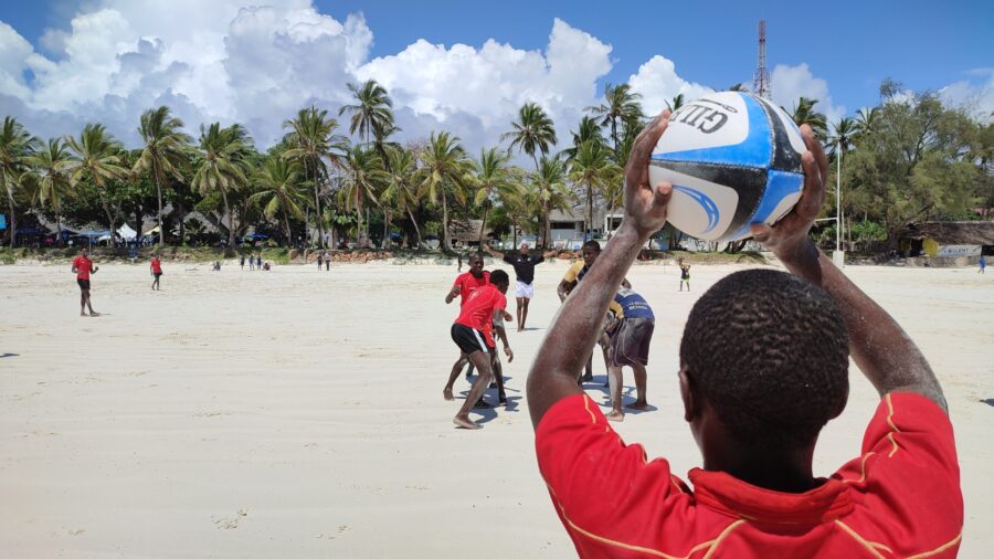 Part of action at the Diani Beach junior 7s Rugby