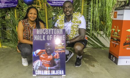 Collins Injera and wife pose for a photo after being inducted. Photo Courtesy/C Injera.