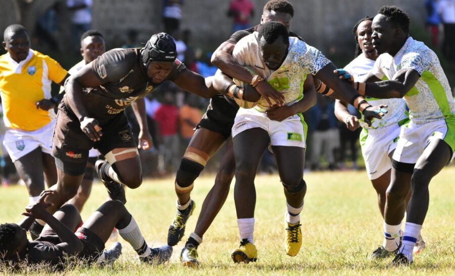 KCB vs Mwamba in a Kenya Cup encounter. Photo Courtesy/Denis Acre-half
