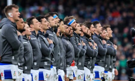 Italy line-up in a past action. Photo Courtesy/Six Nations