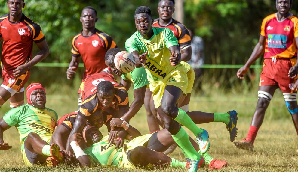 Kabras RFC scrum-half releases the ball against Blak Blad. Photo Courtesy/Adolwa Miliza/Kabras RFC