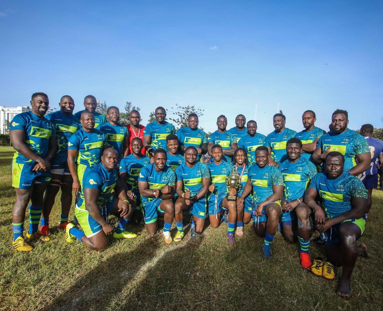 KCB Rugby after a past action. Photo Courtesy/KCB Rugby