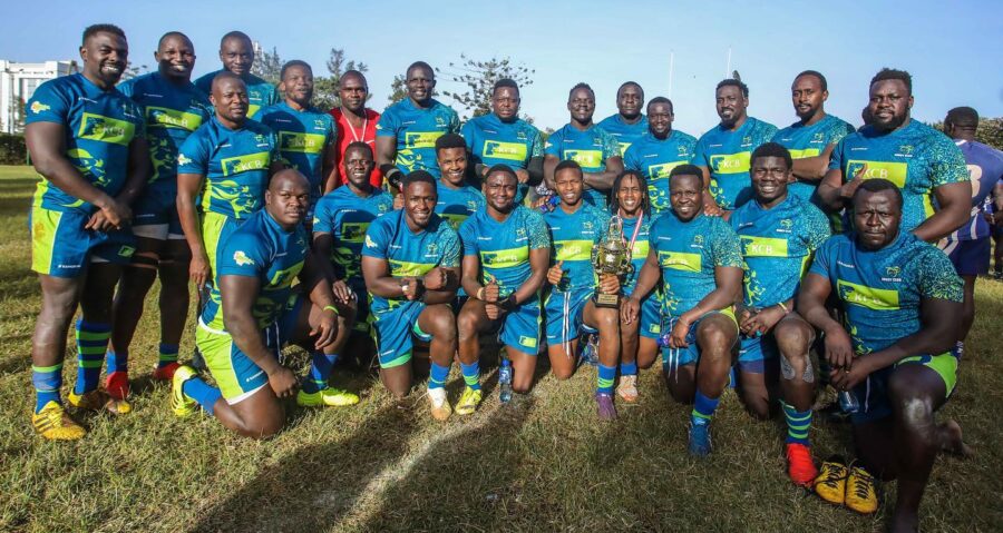 KCB Rugby after a past action. Photo Courtesy/KCB Rugby