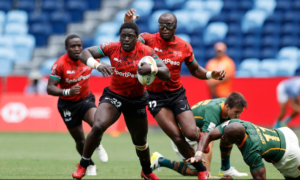 Alvin Otieno in action against South Africa. Photo credit: Mike Lee - KLC fotos for World Rugby