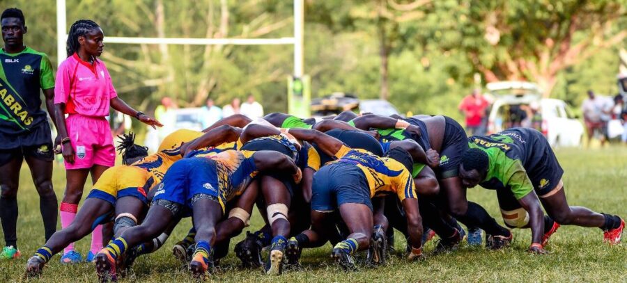 Kabras in a scrum contest against Homeboyz. Photo Courtesy/ Joseph Likuyani for Kabras