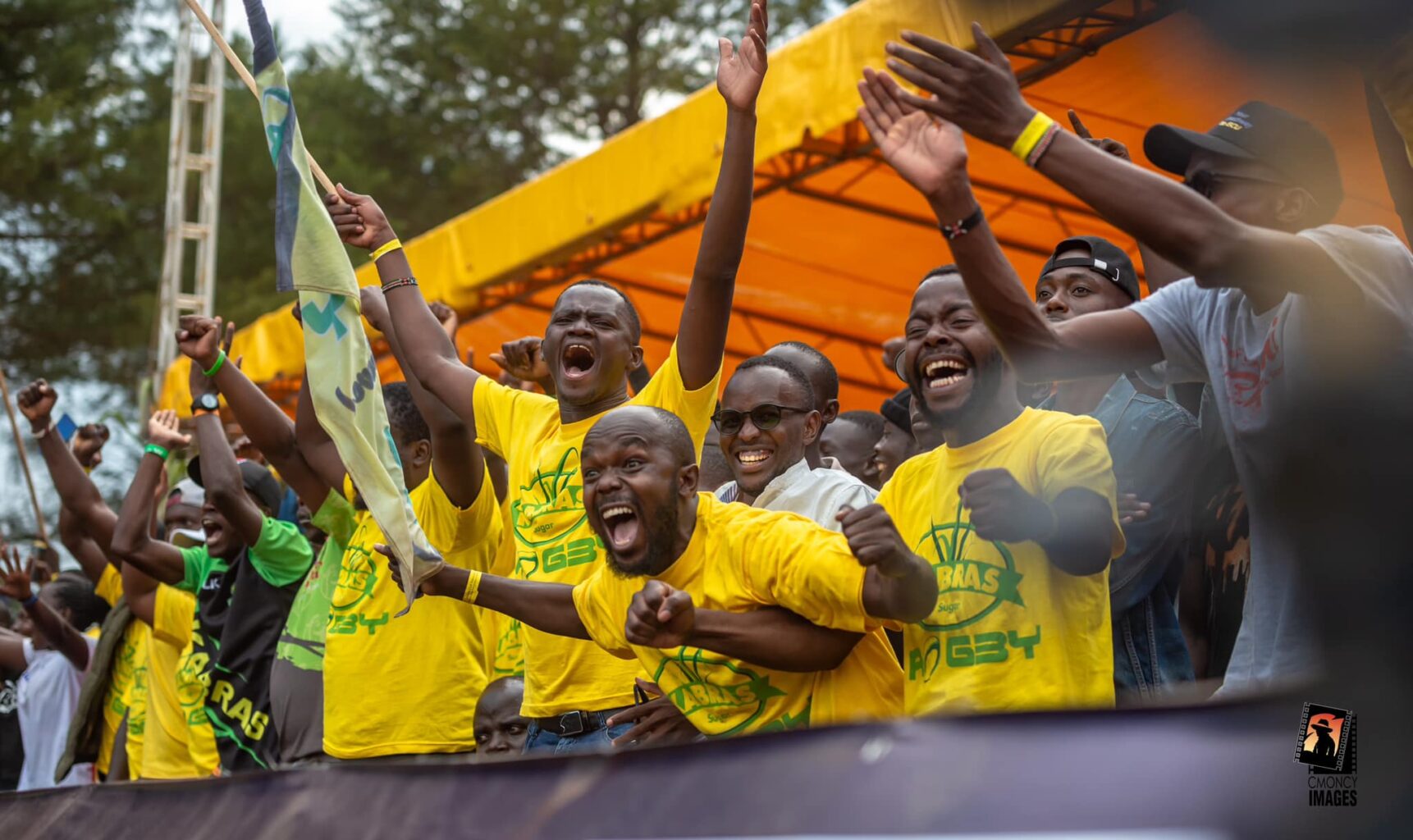 Kabras fans in club's branded tshirts. Photo Courtesy.Cmoncy Images