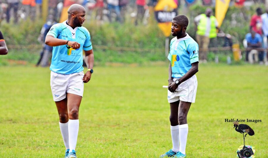 Victor Oduor (right) in a past World Rugby event, Photo Courtesy/ Denis Acre-half.