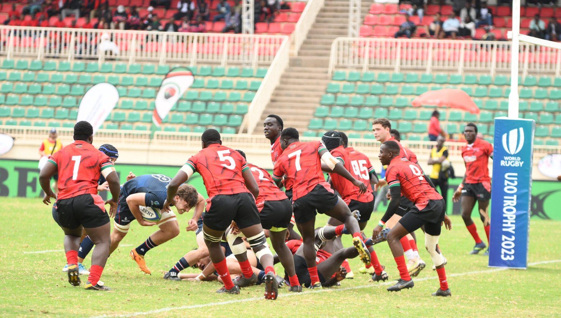 Kenya U20 vs Hong Kong in World Rugby U20 Trophy. Photo/ KRU