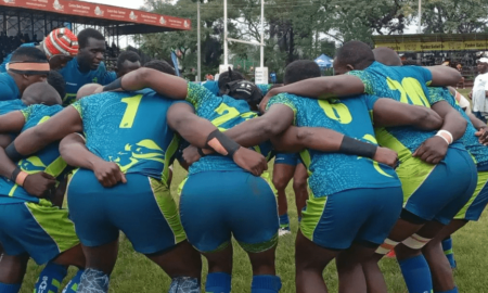 KCB Rugby players huddle. photo/ KCB Rugby.