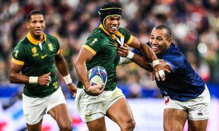 Kurt Lee Arendse in action for Springboks against France. Photo/SA Rugby