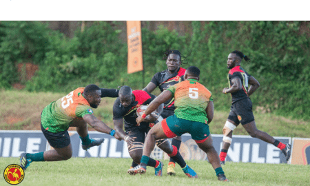 Action between Uganda Cranes and Zambia. Photo/Uganda Rugby