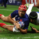 Louis Bielle-Biarrey scores France try against Italy. Photo/Opta.