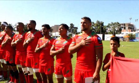 Morocco Rugby players line-up. Photo/Morocco Rugby
