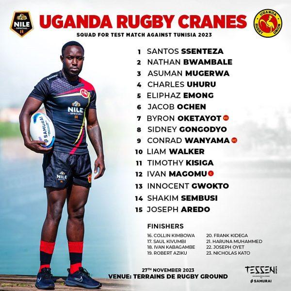 Uganda Cranes squad. PHOTO/Uganda Rugby Union