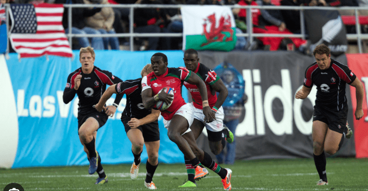Oscar Ouma in action for Kenya 7s. PHOTO/World Rugby.