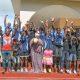 Likoni Women's team as they were flagged off by Likoni member of parliament Hon.Mishi Mboko. Photo/Dennis Gem