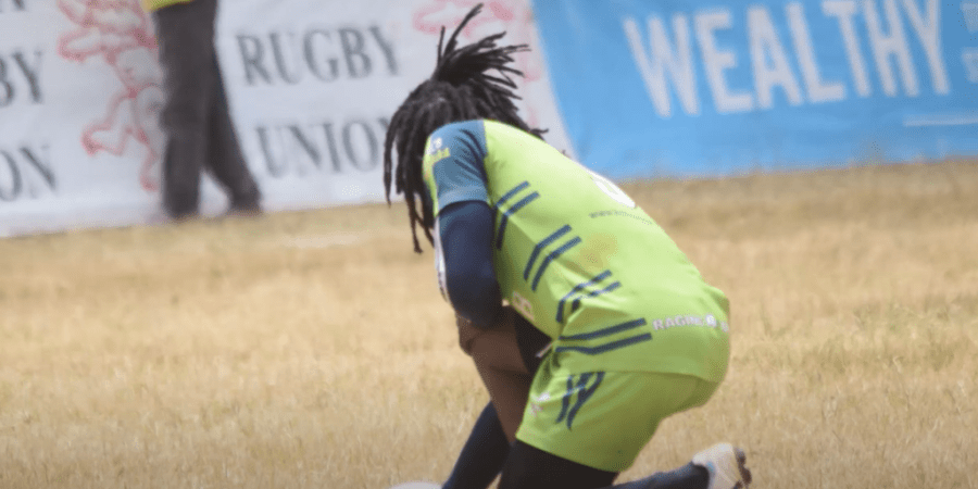 Marlin Mukolwe preparing to take a kick. PHOTO/KCB Rugby