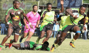 Habil Malik in action against Nakuru RFC. PHOTO/Oil Images