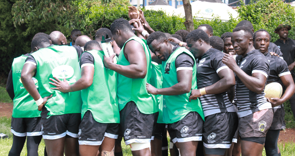 Mwamba RFC players huddle. PHOTO/Mwamba Rugby/X