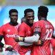 Kenya 7s players celebrate in CHallenger Series. PHOTO/Rugby Afrique
