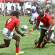 Kenya Morans Cornelius Mokoro received an offload from Steve Sikuta. PHOTO/Rugby Afrique