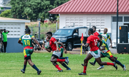Kenya Morans and Benin battle in All African Games. PHOTO/Rugby Afrique