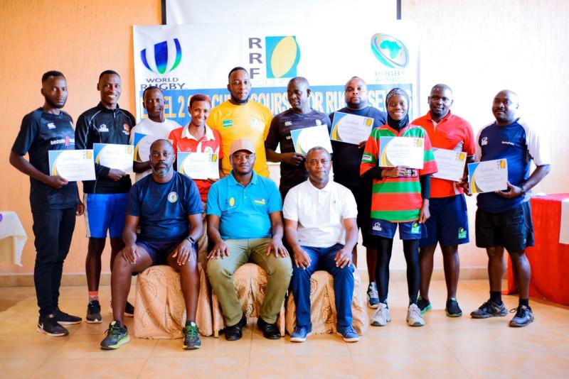 Rwanda Rugby Union, in partnership with Rugby Africa and World Rugby, Organized Level 2 Coaching Course for Rugby Sevens. PHOTO/RRF