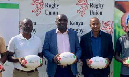 Kenya U18 ball receive balls during the donation. PHOTO/AS Sports Africa