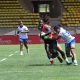 Kenya Lionesses Freshia Odour tackled. PHOTO/ Rugby Afrique/Facebook