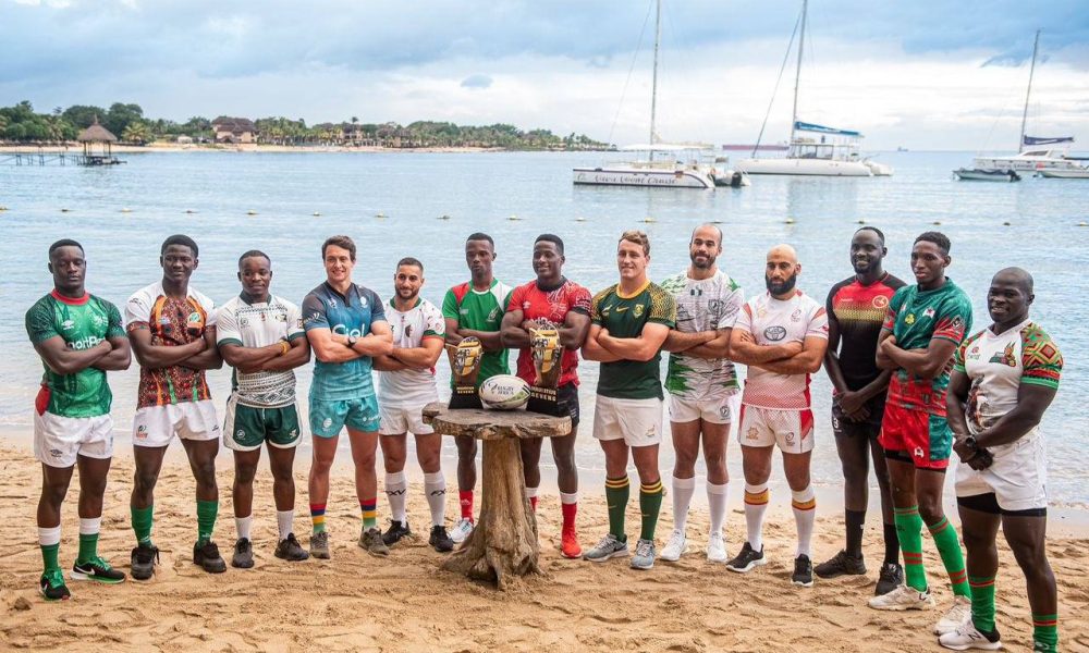Kenya Morans join fellow captain in the Africa Men's 7s captains shoot. PHOTO/Rugby Africa/Facebook