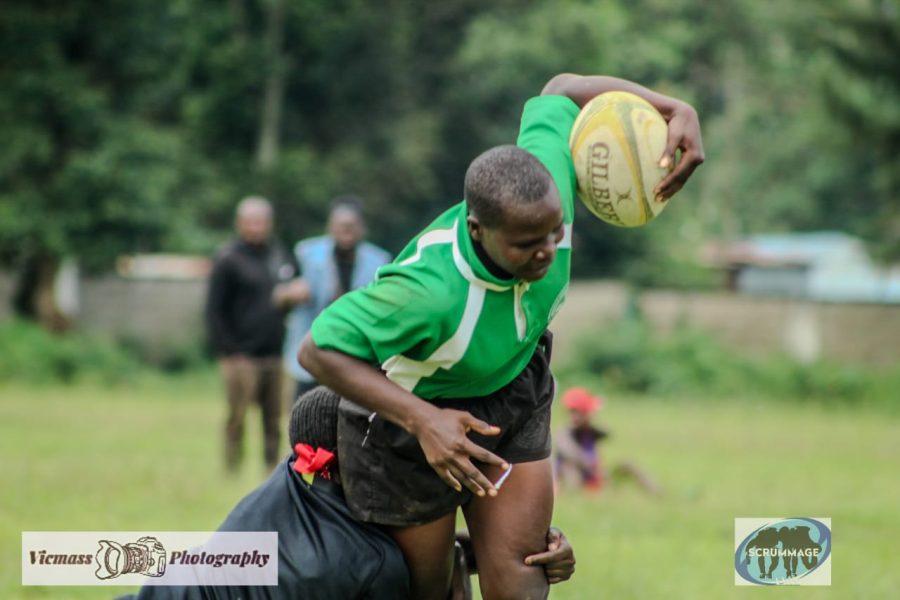 Mwira Girls in action at the Scrummage Katch 7s. PHOTO/Vicmas