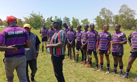 St Mary's Yala line up for Siaya County 7s games. PHOTO/St Mary's Yala