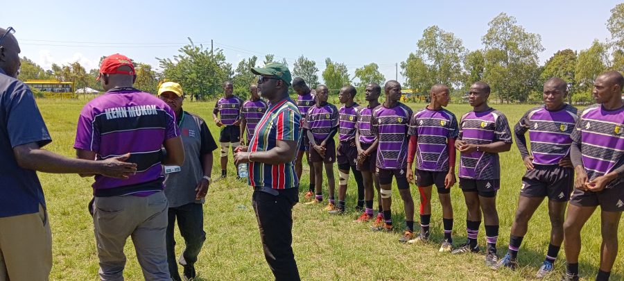 St Mary's Yala line up for Siaya County 7s games. PHOTO/St Mary's Yala