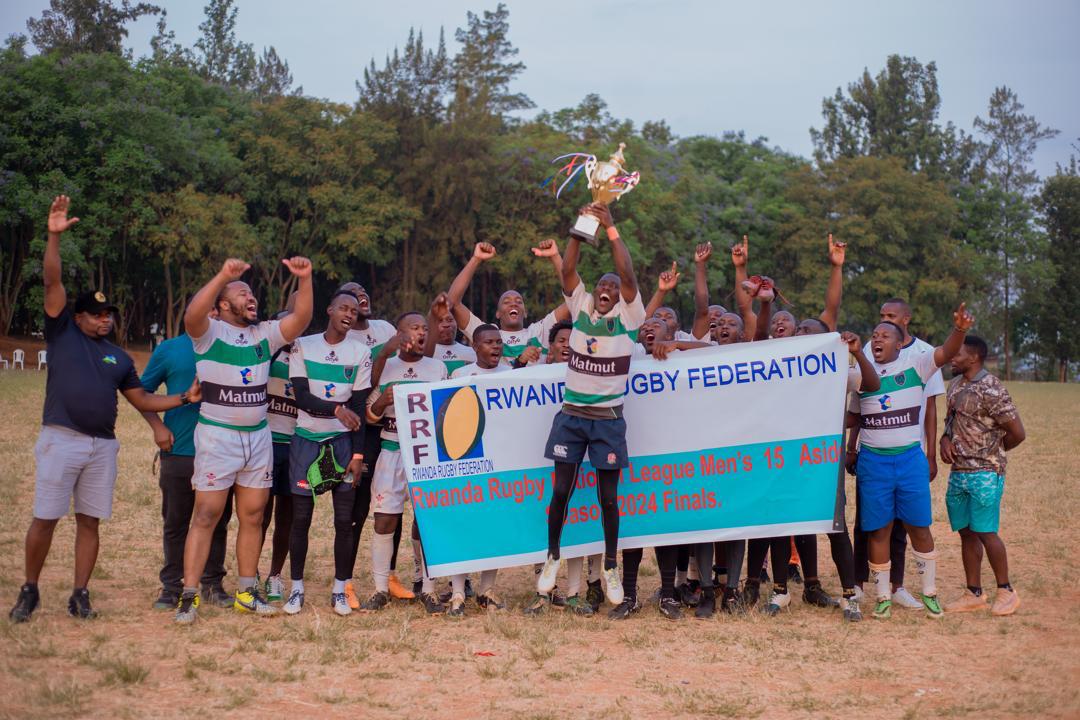 Lions De Fer RFC awarded after winning the Rwanda Rugby National 15s League. PHOTO/Rwanda Rugby