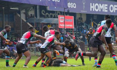 Catholic Monks in attack against Kenya Harlequin in Christie 7s. PHOTO/Tabby Nashipae