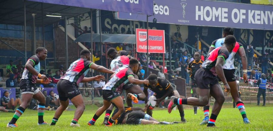 Catholic Monks in attack against Kenya Harlequin in Christie 7s. PHOTO/Tabby Nashipae