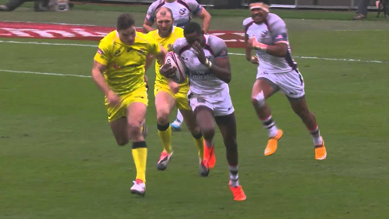 USA 7s speedster Perry Baker races for a try. PHOTO/You Tube