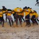 South Coast 5s participant huddle. PHOTO/Scrummage Africa/Mahlon Lichuma
