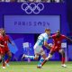 Kenya 7s squad in action against Argentina at the Olympics Rugby 7s. PHOTO/ World Rugby