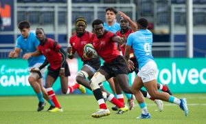 Kenya U20 rUGBY (Chipu) centre Michael Wamalwa in action. PHOTO/World Rugby