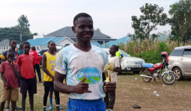 Victor Wawire poses with the MVP Trophy. PHOTO/Coach Abubakar Abdalla